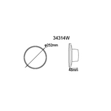 Venkovní svítidlo, plast bílý matný, posuvný a krokový vypínač, fixace barvy, IP44, vypínač CCT v krytu, ø: 252mm, V: 48mm, včetně LED 15W 230V, zdroj 1600lm, výkon 1200lm, CCT 3000/4000/6000K