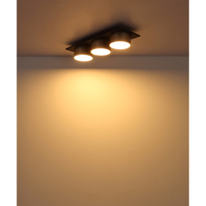 Stropní svítidlo, kov černý matný, plast antracit, matný plast v barvě šampaň, plast bílý, DxŠxV: 580x200x110mm, včetně LED 24W 230V, zdroj 3000lm, výkon 1000lm, 3000K