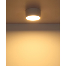 Stropní svítidlo, bílý matný plast, bílý plast, ø: 150mm, H: 75mm, včetně LED 12W 230V, zdroj 2000lm, výkon 900lm, 3000K