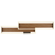 Stropní svítidlo, kov černý mat, ABS černý mat, hliník imitace tmavého dřeva, plast bílý, DxŠxV: 900x210x100mm, včetně LED 30W 230V, zdroj 3720lm, výkon 1540lm, 3000K