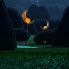 Solární svítidlo, kov bronzový, sklo průhledné, imitace prasklého skla, IP44, 1xAAA 600mAh 1,2V, DxŠxV:180x60x900mm, včetně 1xLED 0,02W 3V