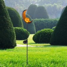 Solární svítidlo, kov bronzový, sklo průhledné, imitace prasklého skla, IP44, 1xAAA 600mAh 1,2V, DxŠxV:180x60x900mm, včetně 1xLED 0,02W 3V