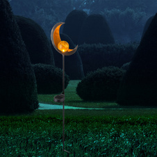 Solární svítidlo, kov bronzový, sklo průhledné, imitace prasklého skla, IP44, 1xAAA 600mAh 1,2V, DxŠxV:180x60x900mm, včetně 1xLED 0,02W 3V