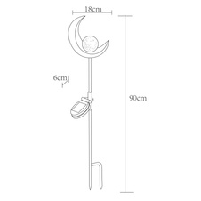Solární svítidlo, kov bronzový, sklo průhledné, imitace prasklého skla, IP44, 1xAAA 600mAh 1,2V, DxŠxV:180x60x900mm, včetně 1xLED 0,02W 3V