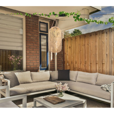 Solární svítidlo přírodní bambus, plast, vypínač, součástí balení baterie AA 600mAh 1,2V, IP44, lucerna na zavěšení nebo postavení, Ø225mm, V:565mm, vč. LED 0,06W 3V, 1800K