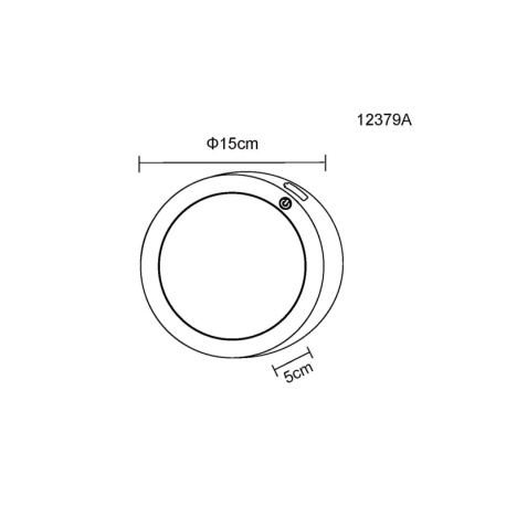 Stropní svítidlo, plast černý/bílý, dotykové zapínání/vypínání, dotykový stmívač, bez adaptéru, USB-A 2.0 - USB-C, baterie CR18650 1800mAh 3,7V, magnet pro snadnou montáž na stěnu, ø: 150mm, H: 50mm, kabel 1000mm, LED 1,2W 230V, výkon 130lm, 3000K