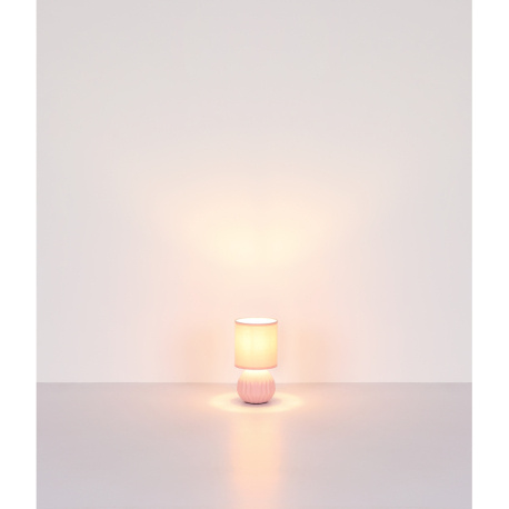 Stolní lampa, keramická šedá, textil šedý, PVC kabel bílý, kolébkový vypínač na kabelu, ø: 120mm, V: 230mm, délka kabelu 1300mm, bez žárovky 1xE14, max. 40W 230V