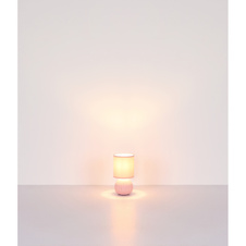 Stolní lampa, keramická šedá, textil šedý, PVC kabel bílý, kolébkový vypínač na kabelu, ø: 120mm, V: 230mm, délka kabelu 1300mm, bez žárovky 1xE14, max. 40W 230V