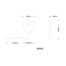 Stolní lampa, kov chrom, hliník chrom, silikon bílý, PVC černý kabel, kolébkový vypínač na kabelu, DxŠxV: 160x100x235mm, délka kabelu 1500mm, včetně LED 6W 230V, zdroj 450lm, výkon 250lm, 3000K