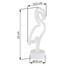 Dekorativní svítidlo, bílý plast, posuvný vypínač, plamen, DxŠxV: 145x100x330mm, včetně LED 2W 4,5V, růžová barva