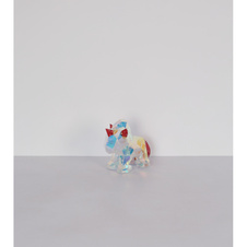 Stolní lampa, plast čirý a červený křišťálový efekt, PVC kabel průhledný, tlačítkový vypínač, bez adaptéru, včetně USB kabelu, DxŠxV: 300x140x260mm, délka kabelu 1800mm, včetně LED 0,03W 5V, 6000K