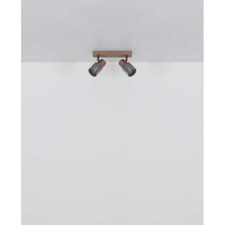 Nástěnné svítidlo, kov, kávový mat, kovový černý chrom, skleněný kouřový křišťálový efekt, kolébkový vypínač na výrobku, ŠxV: 70x120mm, V: 125mm, bez žárovky 1xE14, max. 40W 230V