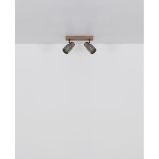 Nástěnné svítidlo, kov kávový mat, kovový černý chrom, kouřové sklo s křišťálovým efektem, DxŠxV: 260x120x125mm, bez žárovek 2xE14, max. 40W 230V