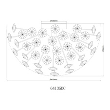 Stropní svítidlo, kov chrom, křišťály K9, kouřové, čiré, ø: 450 mm, V: 250 mm, včetně žárovek 4xG9 LED, max. 3,5 W 230 V, zdroj 350 lm, výkon 350 lm, 3000K, včetně LED žárovek 10676