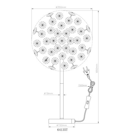 Stolní lampa, zlatý kov, čiré křišťály K9, kolébkový vypínač na kabelu, ø: 350 mm, V: 650 mm, délka kabelu 1500 mm, včetně žárovek 8xG9 LED, max. 3,5 W 230 V, zdroj 350 lm, výkon 350 lm, 3000K, včetně LED žárovek 10676