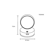Nástěnné svítidlo, plast černý a bílý, černý PVC kabel 1000 mm, dotykové zapnutí/vypnutí/stmívač, bez adaptéru, USB-A - USB-C, svítí nahoru/dolů, nabíjí se cca 4 h, svítí cca 6 h, svítí při nabíjení, magnet, ø: 100 mm, V: 125 mm, LED 1,4W 90lm 3000K