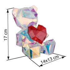 Stolní lampa, plast čirý a červený, křišťálový efekt, dotykový vypínač a stmívač, bez adaptéru, včetně kabelu USB, USB-C, doba nabíjení cca 3 hodiny a doba svícení cca 6 hodin, svítí během nabíjení, DxŠxV:140x130x170mm, LED 0,5W 3V, 3500K