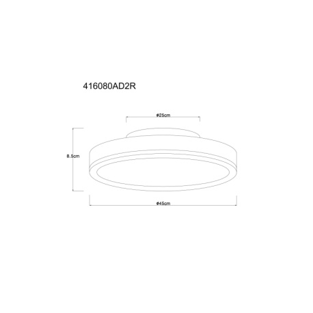 Stropní svítidlo, hliník stříbrný, MDF šedá tmavá, plast bílý, ø: 450mm, V: 85mm, včetně LED 24W 230V, zdroj 2500lm, výkon 1200lm, 3000K