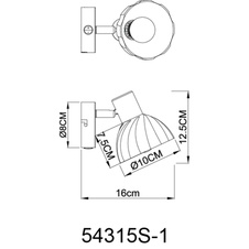 Nástěnné svítidlo, černý matný kov, chrom, kouřové sklo, saténový povrch, kolébkový vypínač na výrobku, otočný/pohyblivý, ŠxV: 100x125mm, V: 160mm, bez žárovky 1xE14, max. 40W 230V