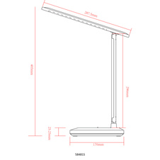Stolní lampa, plast černý a bílý, dotykové zapnutí/vypnutí, dotykový stmívač a plynulé nastavení, nastavení barev, bez adaptéru, včetně USB kabelu, USB-A - USB-C, nabíjí se a svítí cca 4h, DxŠxV: 420x287,5x556mm, LED 3W 230V 150lm CCT 2800-6500K