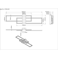 Stropní svítidlo, kov černý mat, MDF vzhled tmavého dřeva, hliník černý mat, plast bílý, DxŠxV: 1000x250x97mm, včetně LED 40W 230V, zdroj 4700lm, výkon 1920lm, 3000K