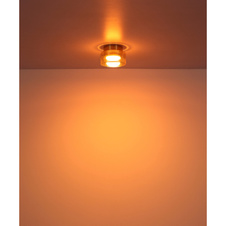 Stropní svítidlo, zlatý hliník, jantarové sklo, ø: 130mm, H: 85mm, včetně žárovky 1xGX53 LED, max. 6W 230V, zdroj 400lm, výkon 300lm, 1800K, včetně LED žárovky 10162
