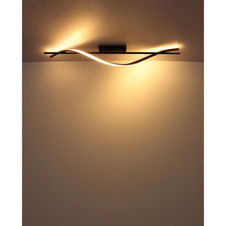 Stropní svítidlo, kov černý mat, tmavý hliník imitace dřeva, plast bílý, DxŠxV: 1150x140x170mm, včetně LED 20,5W 230V, zdroj 2570lm, výkon 1085lm, 3000K