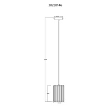 Závěs, kov, vzhled dřeva, krystaly K5 kouřové barvy, textilní kabel černý, ø: 135mm, V: 1200mm, bez žárovky 1xE27, max. 60W 230V