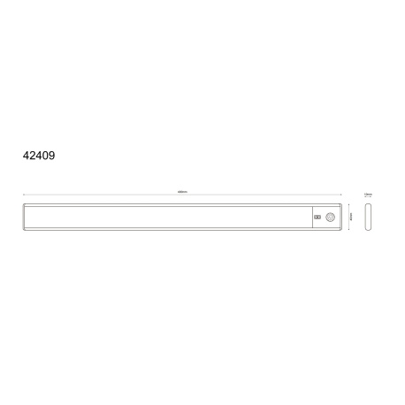Světlo pod skříňku, hliník stříbrný, plast bílý, bez adaptéru, USB-A - USB-C, senzor, magnet, stmívání pohybem ruky, doba nabíjení cca 2 hod. DxŠxV: 400x40x10mm, kabel 500mm, LED 2,5W 230V 200lm 4000K