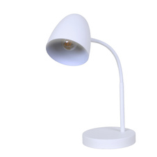 Stolní lampa, bílý kov, kolébkový vypínač na kabelu, flexo, ŠxD: 150x400mm, délka kabelu 1500mm, bez žárovky 1xE14, max. 25W 230V