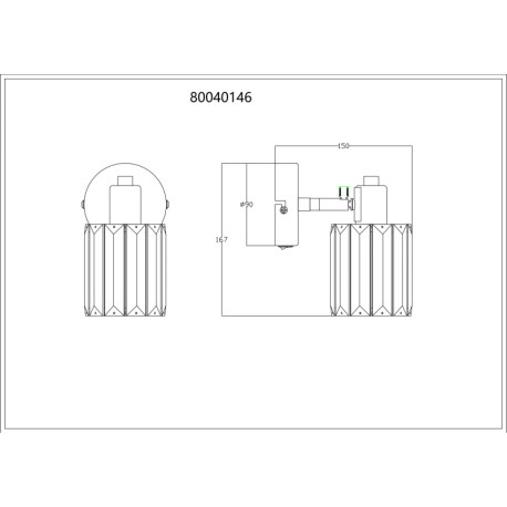 Nástěnné svítidlo, kov imitace dřeva, K5 kouřové křišťály, kolébkový vypínač na svítidle, nastavitelná bodovka, šxv: 90x167mm, v: 150mm, bez žárovky 1xE14, max. 40W 230V
