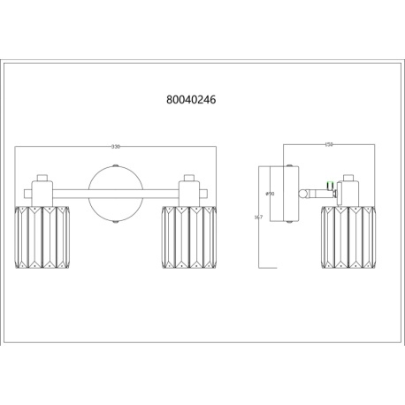 Nástěnné svítidlo, kov imitace dřeva, K5 kouřové křišťály, nastavitelné bodovkyDxŠxV: 330x90x150mm, bez žárovek 2xE14, max. 40W 230V