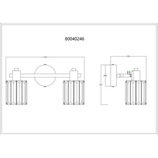 Nástěnné svítidlo, kov imitace dřeva, K5 kouřové křišťály, nastavitelné bodovkyDxŠxV: 330x90x150mm, bez žárovek 2xE14, max. 40W 230V