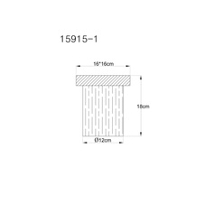 Stropní svítidlo, MDF, vzhled tmavého dřeva, kouřové barevné sklo, čirý gradient, DxŠxV: 160x160x180mm, bez žárovky 1x E27, Max. 40W 230V