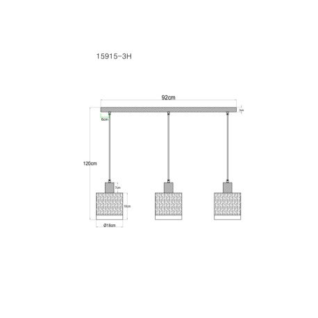 Závěsné svítidlo, MDF, vzhled tmavého dřeva, kouřové sklo, čirý gradient, černý PVC kabel, možnost zkrácení výšky, DxŠxV: 1000x180x1200mm, bez žárovek 3x E27,max. 40W 230V