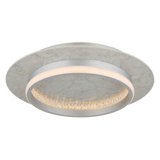 Stropní svítidlo, kovově stříbrný mat, MDF, stříbrný hliníkový broušený povrch, čiré akrylové krystaly, několik úrovní s nástěnným vypínačem, paměť, dálkové ovládání, ø:400mm, V:82mm, LED 24W 230V, zdroj 600-3736lm, výstup 300-1542lm, CCT 2700-6500K