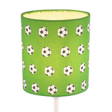 Stolní svítidlo, kov bílý, plast zelený a bílý, fotbalový vzor, vypínač, V: 310, bez žárovky 1xE14, max. 40W 230V