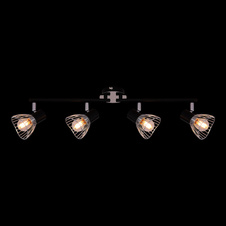 Stropní svítidlo, chrom, kov černý, pohyblivé, DxŠxV: 600x90x150, bez žárovek 4xE14, max. 40W 230V