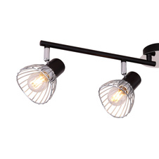 Stropní svítidlo, chrom, kov černý, pohyblivé, DxŠxV: 600x90x150, bez žárovek 4xE14, max. 40W 230V