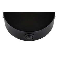 Nástěnné svítidlo, kov černý, mosaz, kouřové sklo, vypínač, ŠxV: 11x12cm, H:15cm, bez žárovky 1xE14, max. 25W 230V