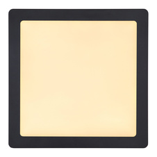 Stropní svítidlo, kov černý, plast opál, DxŠxV: 300x300x30 včetně 1xLED 22W 230V, 2200lm zdroj, 1900lm výstup, 3000K