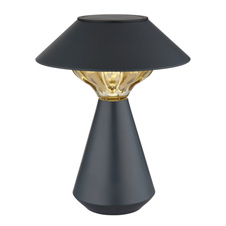 Solární svítidlo, kov antracit matný, plast jantarový, vypínač, baterie AA 600mAh 1,2V, IP44, ø:18cm, V:23cm, včetně 10xLED 0,06W 1,2V 3000K