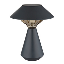 Solární svítidlo, kov antracit matný, plast jantarový, vypínač, baterie AA 600mAh 1,2V, IP44, ø:18cm, V:23cm, včetně 10xLED 0,06W 1,2V 3000K