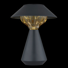 Solární svítidlo, kov antracit matný, plast jantarový, vypínač, baterie AA 600mAh 1,2V, IP44, ø:18cm, V:23cm, včetně 10xLED 0,06W 1,2V 3000K