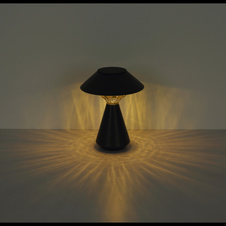 Solární svítidlo, kov antracit matný, plast jantarový, vypínač, baterie AA 600mAh 1,2V, IP44, ø:18cm, V:23cm, včetně 10xLED 0,06W 1,2V 3000K