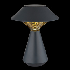 Solární svítidlo, kov antracit matný, plast jantarový, vypínač, baterie AA 600mAh 1,2V, IP44, ø:18cm, V:23cm, včetně 10xLED 0,06W 1,2V 3000K