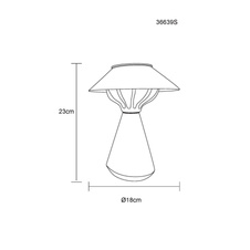 Solární svítidlo, kovový pískový mat, plastový jantar, vypínač, baterie AA 600mAh 1,2V, IP44, ø:18cm, V:23cm, včetně 10xLED 0,06W 1,2V 3000K