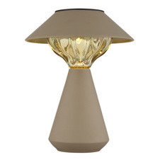 Solární svítidlo, kovový pískový mat, plastový jantar, vypínač, baterie AA 600mAh 1,2V, IP44, ø:18cm, V:23cm, včetně 10xLED 0,06W 1,2V 3000K