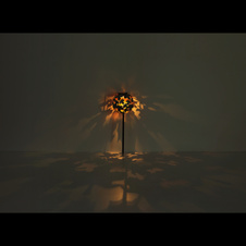 Solární svítidlo, imitace kovu, vypínač, baterie AA 300mAh 1,2V, IP44, globus s javorovými listy na trnu, ø:18cm, V:52,5cm, včetně LED 0,024W 3V 3000K