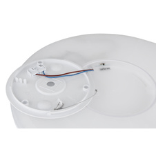 Stropní svítidlo, plast niklový, bílý, satinovaný, několik úrovní přes nástěnný spínač, podsvícení, pam. funkce, IP44, 3 úrovně přes nástěnný spínač (100-50-10%), Ø:294mm, V:25mm, včetně LED 18W 230V, 1600lm výstup, 3000K